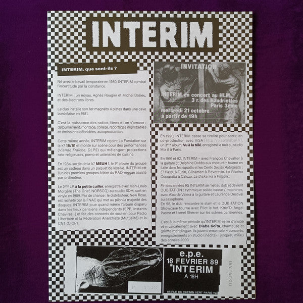 Interim – À La Petite Cuiller (LP, Dizonord, 2024) Image 5