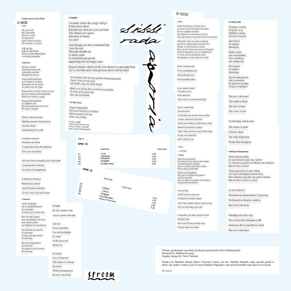 Sissi Rada – Aporia (LP, Stroom, 2024) Back Cover
