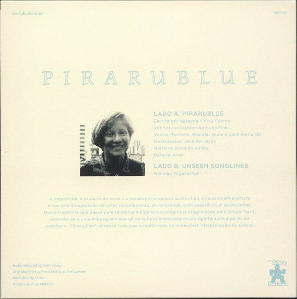 Natacha Fink – Pirarublue (7", Sticky Buttons Records, 2024) Back Cover