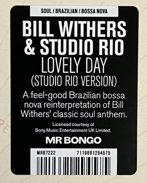 Bill Withers Studio Rio – Lovely Day (7", Mr Bongo, 2024) Image 5