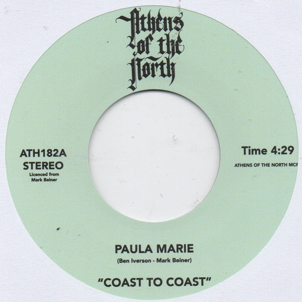 Coast To Coast – Paula Marie (7", Athens Of The North, 2024) Front Cover