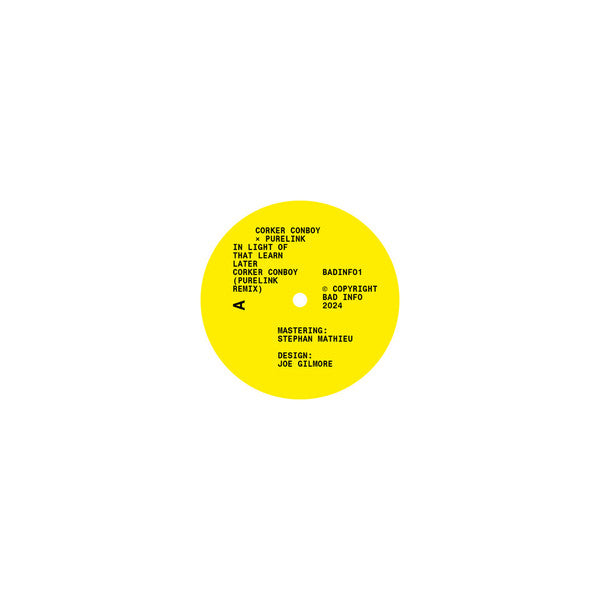 Corker / Conboy – Corker Conboy x Purelink (12", Bad Info, 2024) Back Cover