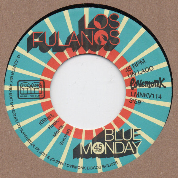 Los Fulanos – Blue Monday / Why Don’t We Do Some Boogaloo ? (7", Lovemonk, 2024) Front Cover