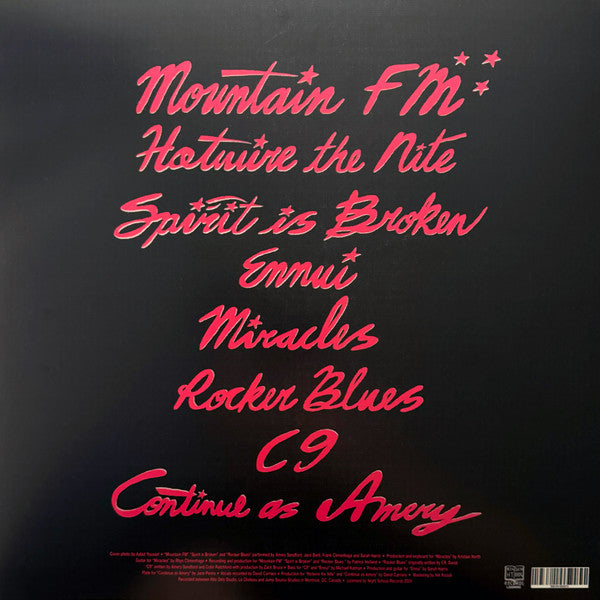 Amery – Continue As Amery (LP, Night School Records, 2024) Back Cover