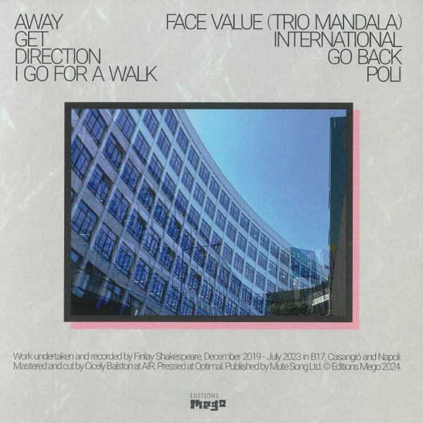 Finlay Shakespeare – Directions Out Of Town (LP, Editions Mego, 2024) Back Cover