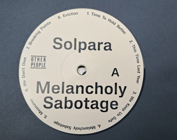 Solpara – Melancholy Sabotage (LP, Other People, 2024) Image 5