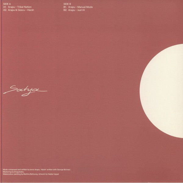 Arapu – Tribal Nation (12", Satya, 2024) Back Cover