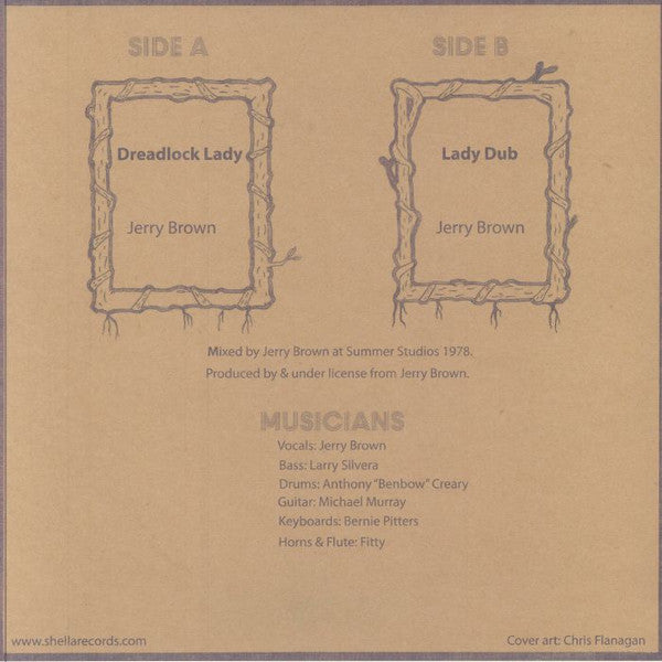 Jerry Brown – Dreadlock Lady (12", Shella Canada, 2024) Back Cover