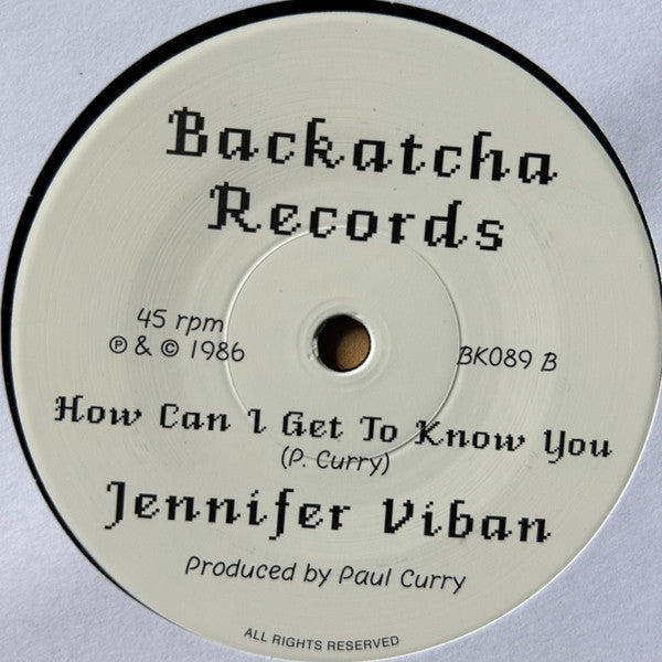 Jennifer Viban – Miracles / How Can I Get To Know You (7", Backatcha Records, 2024) Back Cover