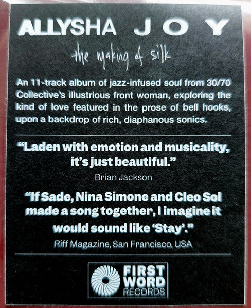 Allysha Joy – The Making Of Silk (LP, First Word Records, 2024) Image 4