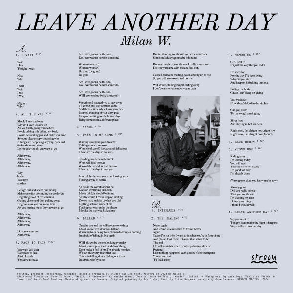 Milan W. – Leave Another Day (LP, Stroom, 2024) Back Cover