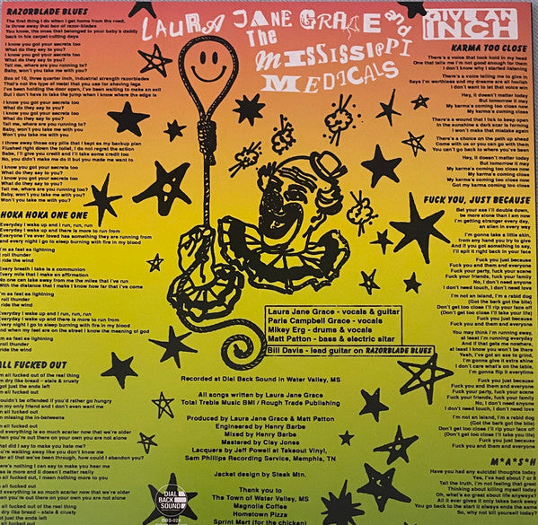 Laura Jane Grace And The Mississippi Medicals – Give An Inch (12", Fun Dip, Dial Back Sound, 2024) Back Cover