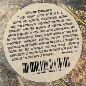 Oliver Coates – Throb, Shiver, Arrow Of Time (LP, Rvng Intl., 2024) Image 3