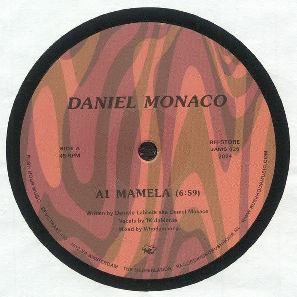 Daniel Monaco – Mamela (12", Rush Hour Store Jams, 2024) Back Cover