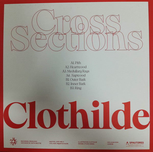 Clothilde – Cross Sections (LP, Holuzam, 2024) Back Cover