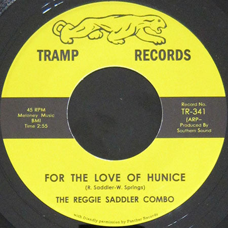 The Reggie Saddler Combo – Hear My Song / For The Love Of Hunice (7", Tramp Records, 2025) Back Cover