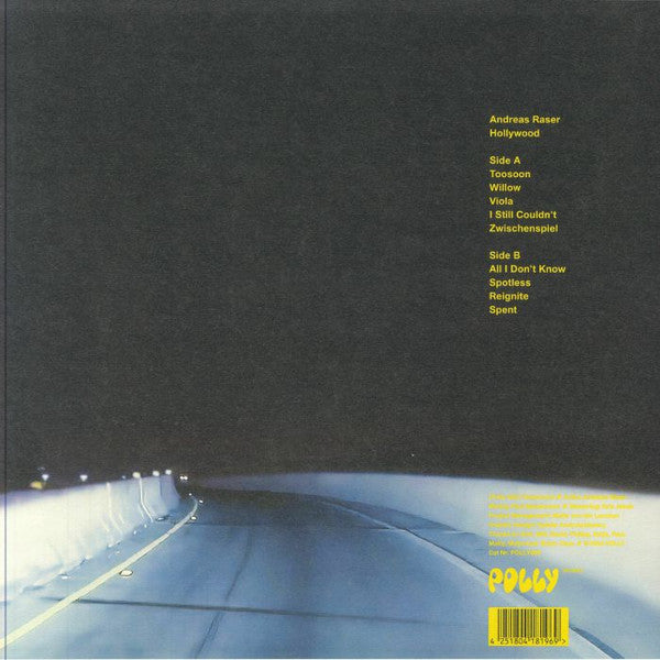 Andreas Raser – Hollywood (LP, Polly Records, 2024) Back Cover