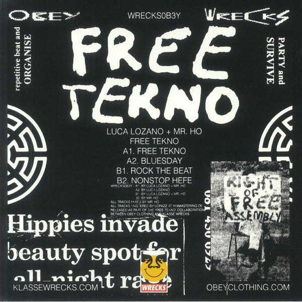Luca Lozano Mr. Ho – Free Tekno (12", Klasse Wrecks, 2024) Back Cover
