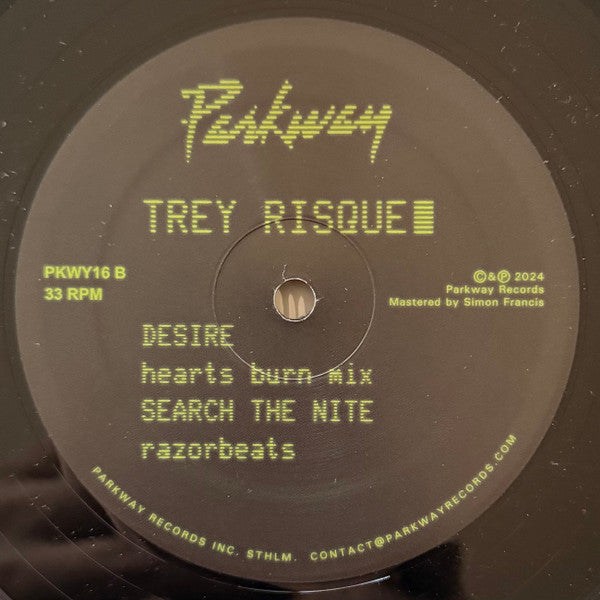 Trey Risqué – Desire (12", Parkway Records, 2024) Back Cover