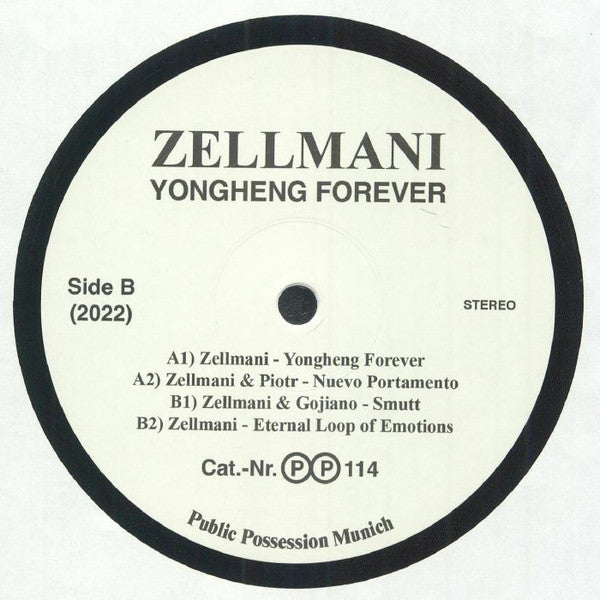 Zellmani – Yongheng ∞ (12", Public Possession, 2024) Back Cover