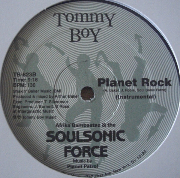Afrika Bambaataa & The Soul Sonic Force Planet Patrol – Planet Rock (12", Tommy Boy) Back Cover