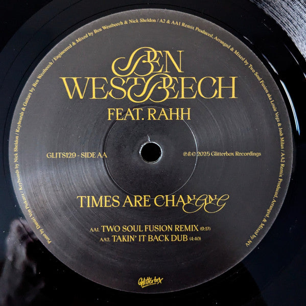 Ben Westbeech RAHH – Times Are Changing (Two Soul Fusion Remixes) (12", Glitterbox, 2025) Image 4