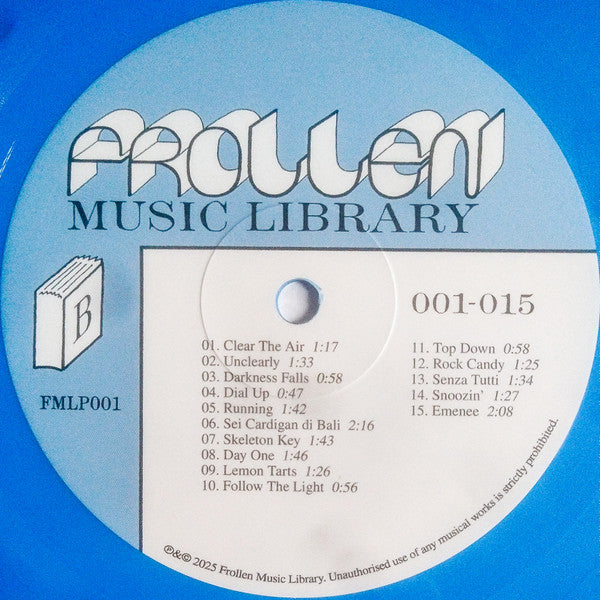 Frollen Music Library – 001–015 (LP, Blue, Frollen Music Library, 2025) Image 5