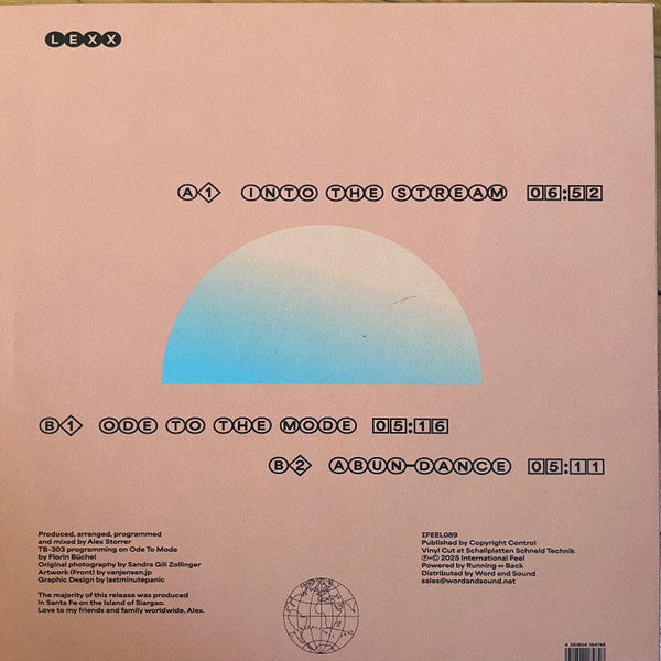 Lexx – Into The Stream (12", International Feel Recordings, 2025) Back Cover