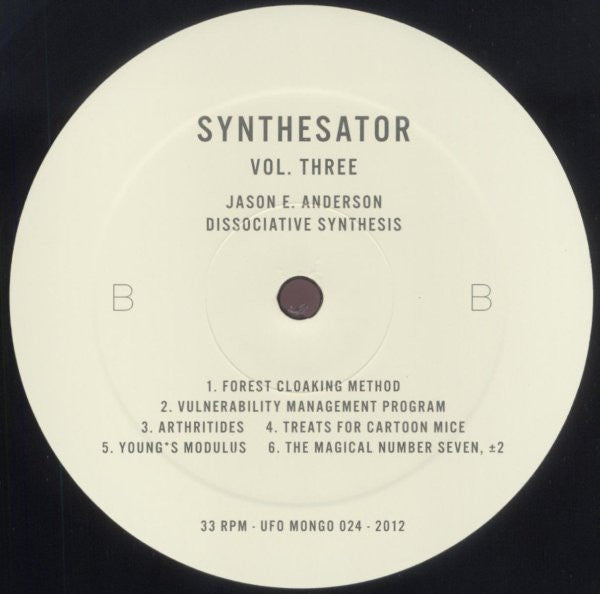 Matt Carlson Jason E. Anderson – Dissociative Synthesis (LP, UFO Mongo, 2012) Image 5