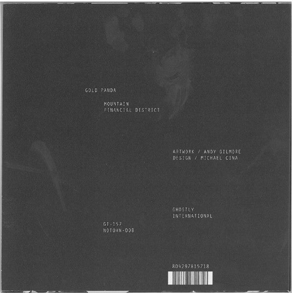 Gold Panda – Mountain / Financial District (7", Clear, Ghostly International, 2012) Back Cover