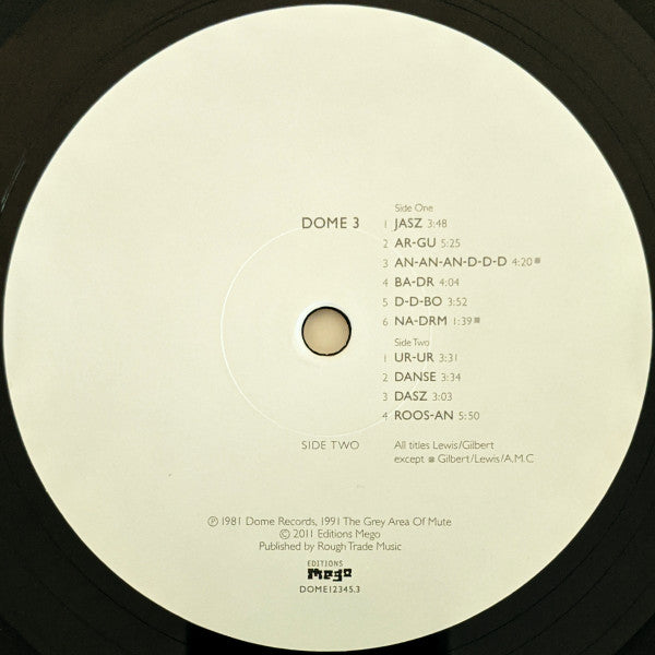 Dome – Dome 3 (LP, Editions Mego, 2019) Image 4