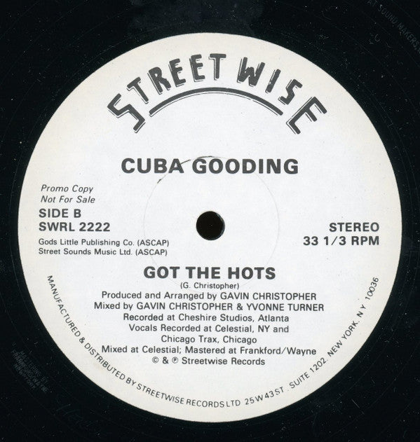 Cuba Gooding – Got The Hots (12", Streetwise, 1984) Back Cover