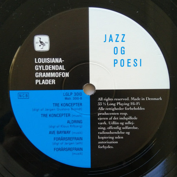 Louis Hjulmand, Bent Axen, Alex Riel, Benny Nielsen : Jazz Og Poesi (10", Album, RE)