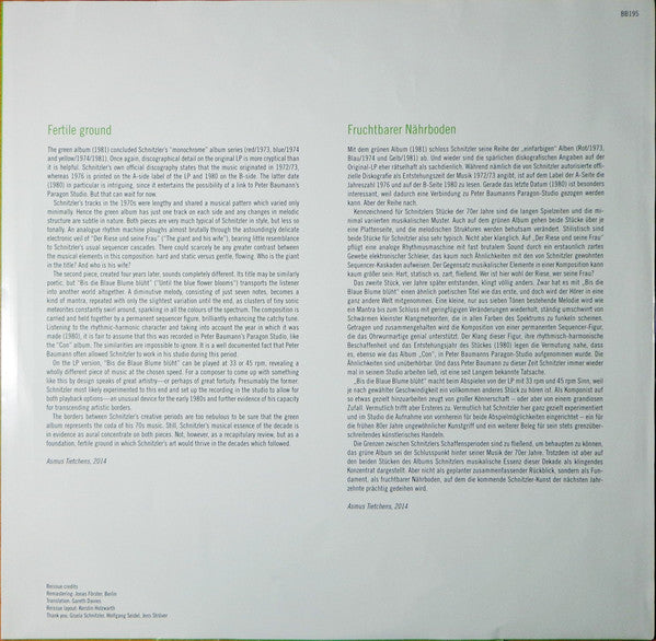 Conrad Schnitzler – Grün (LP, 180g, Bureau B, 2014) Image 5