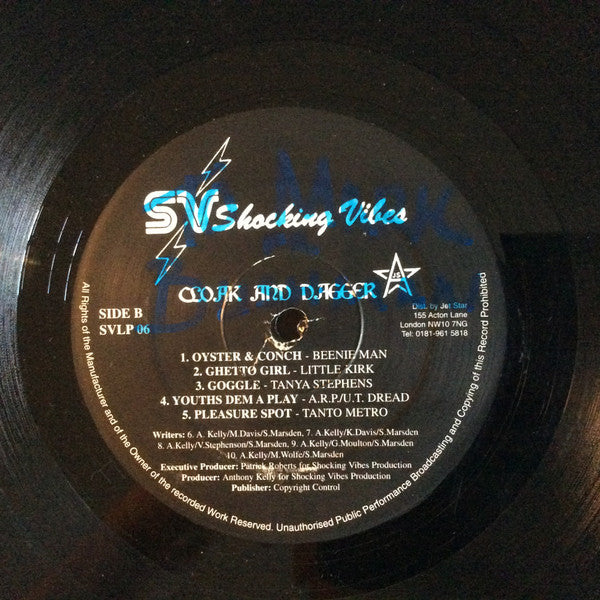 Various – Cloak & Dagger (LP, Shocking Vibes, 1997) Back Cover