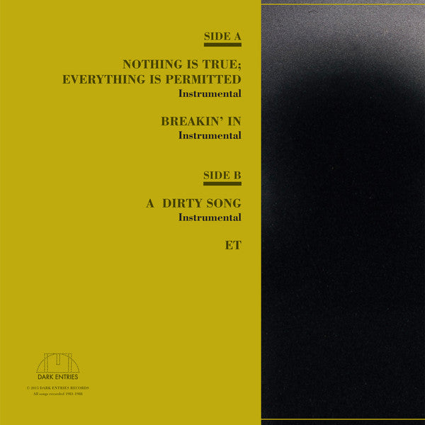 Carlos Peron – Dirty Songs (12", Dark Entries, 2015) Back Cover