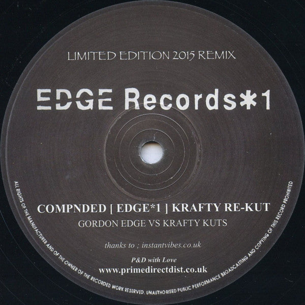 DJ Edge – *1 (12", Edge Records, 2015) Back Cover