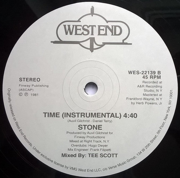 Stone : Time (12", Single, RE)