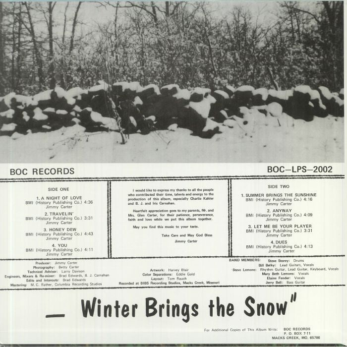 Jimmy Carter and Dallas County Green – Summer Brings the Sunshine (LP, Opaque Green, Numero Group, 2022) Back Cover