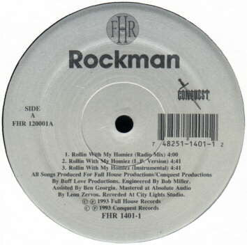 Rockman – Rollin With My Homiez / Get Ready For The Jack (12", Full House Records, 1993) Front Cover