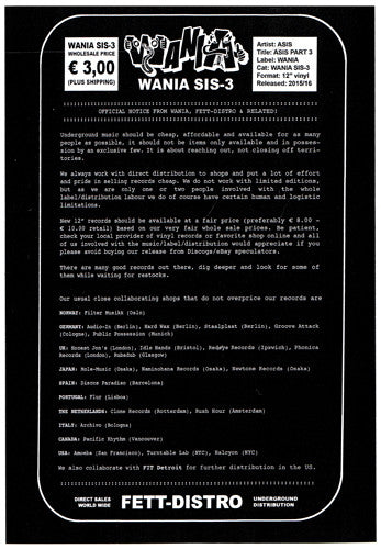Asis – Asis Part 3 (12", Wania, 2015) Image 3