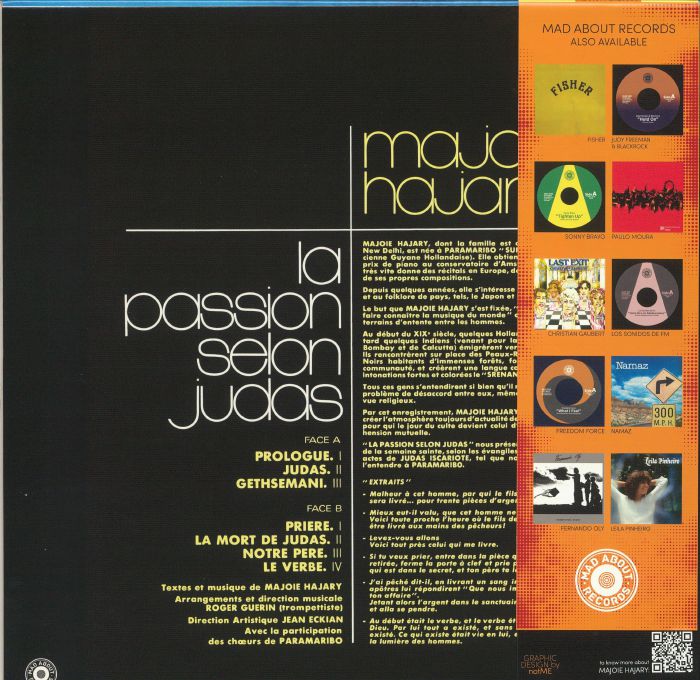 Majoie Hajary – La Passion Selon Judas (LP, Mad About Records, 2024) Back Cover