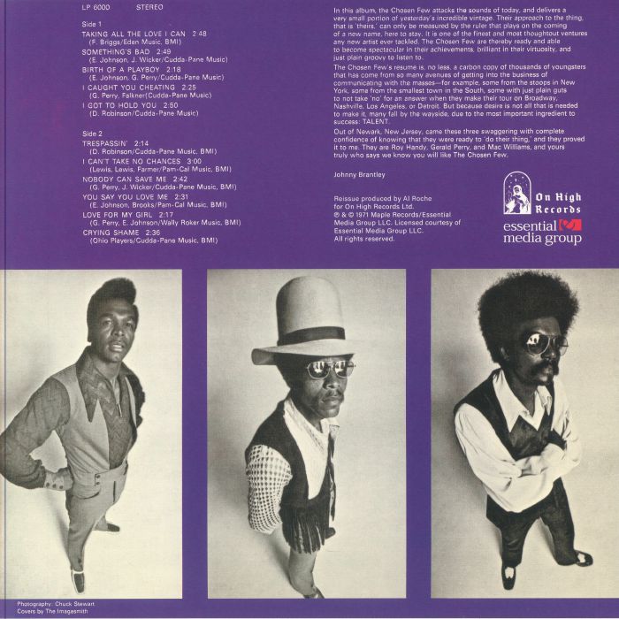 The Chosen Few – Taking All The Love I Can (LP, On High Records, 2024) Back Cover