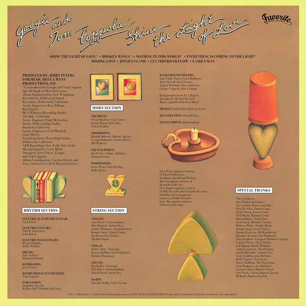 Googie And Tom Coppola – Shine The Light Of Love (LP, Gatefold, 180g, Favorite Recordings, 2016) Back Cover