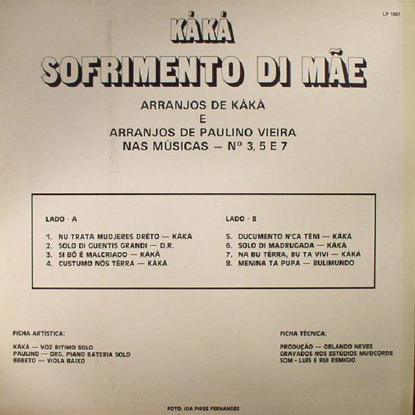 Káká : Sofrimento Di Mãe (LP, Album)