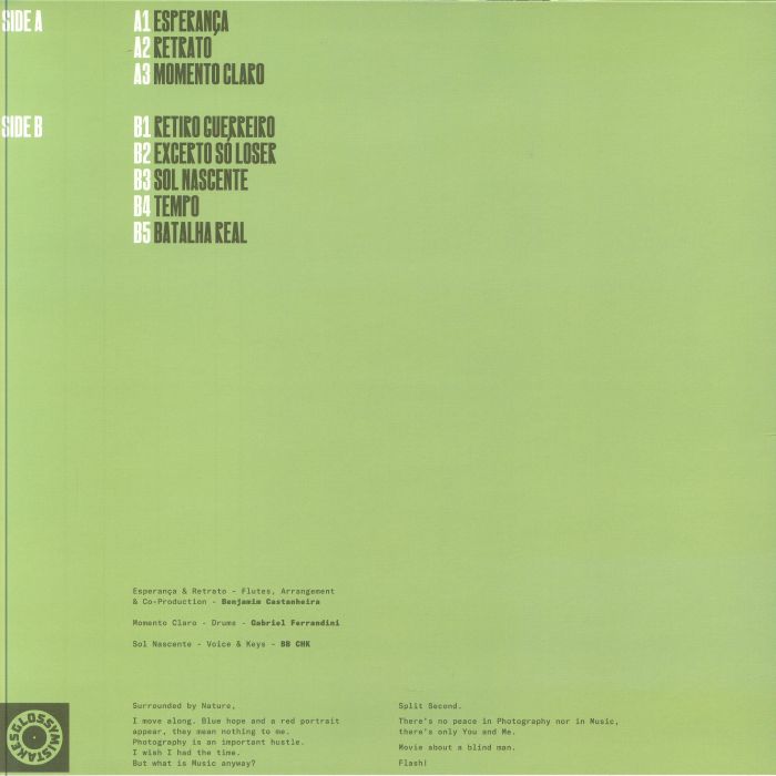 funcionário – Momento Claro (LP, Glossy Mistakes, 2024) Back Cover
