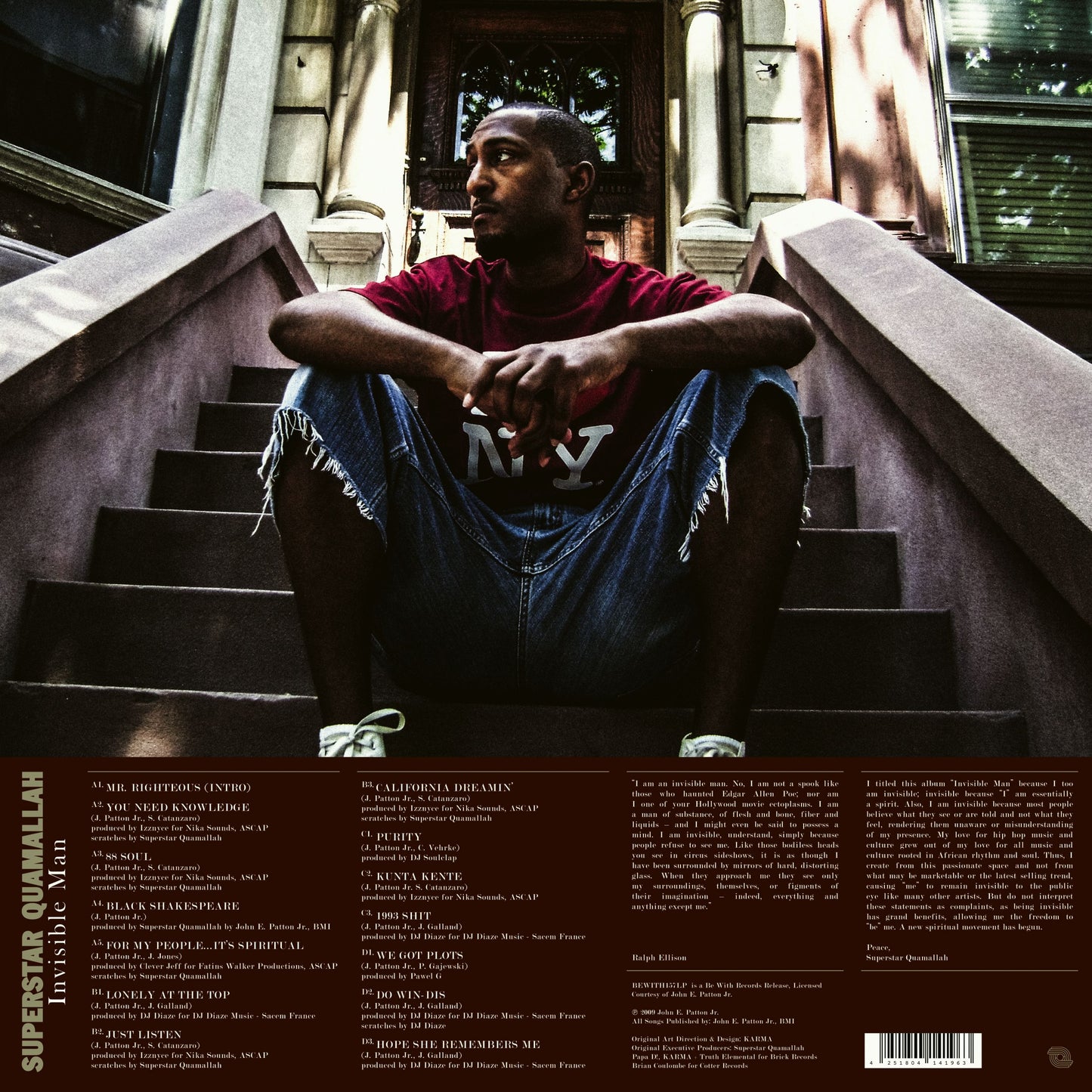 Superstar Quamallah – Invisible Man (2xLP, Be With Records, 2024) Back Cover