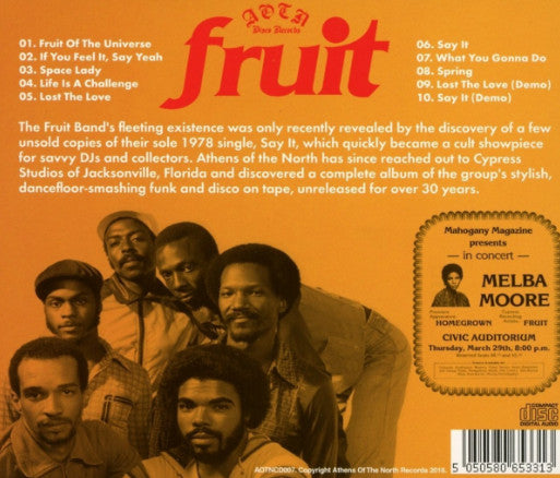 The Fruit Band – Fruit (CD, Athens Of The North, 2016) Back Cover