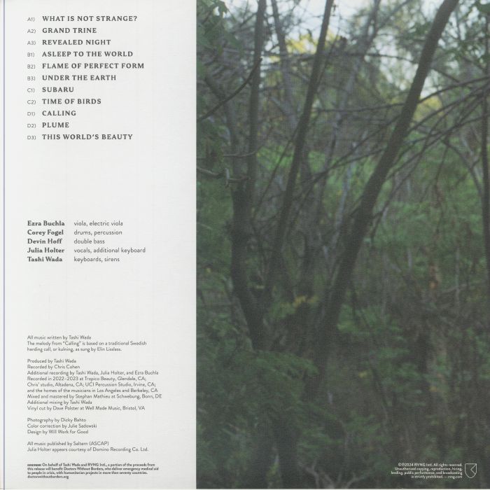 Tashi Wada – What Is Not Strange? (2xLP, Gatefold, Rvng Intl., 2024) Back Cover