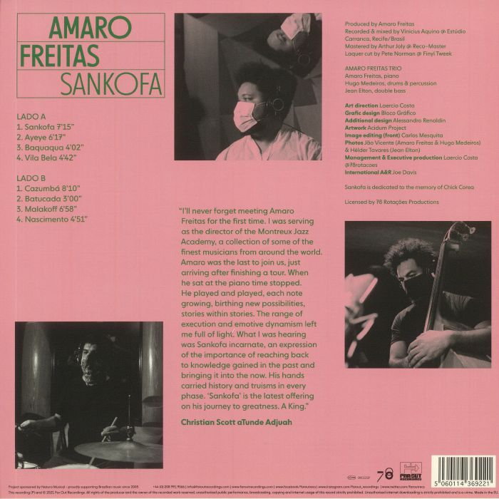Amaro Freitas – Sankofa (LP, Far Out Recordings, 2021) Back Cover